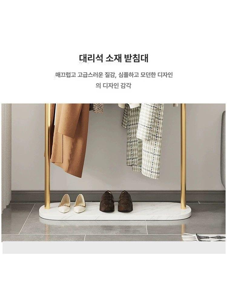 라운드 행거 인테리어 진열대 코너형 선반 대리석 옷가게, 85cm + 화이트 대리석 수납 바구니 B 상세 이미지 1