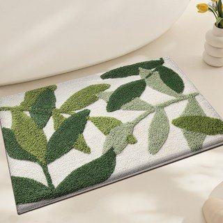 DEXI 부드러운 도톰 극세사 욕실 화장실 현관 미끄럼방지 논슬립 프리미엄 욕실 발매트, Green, 1개할인