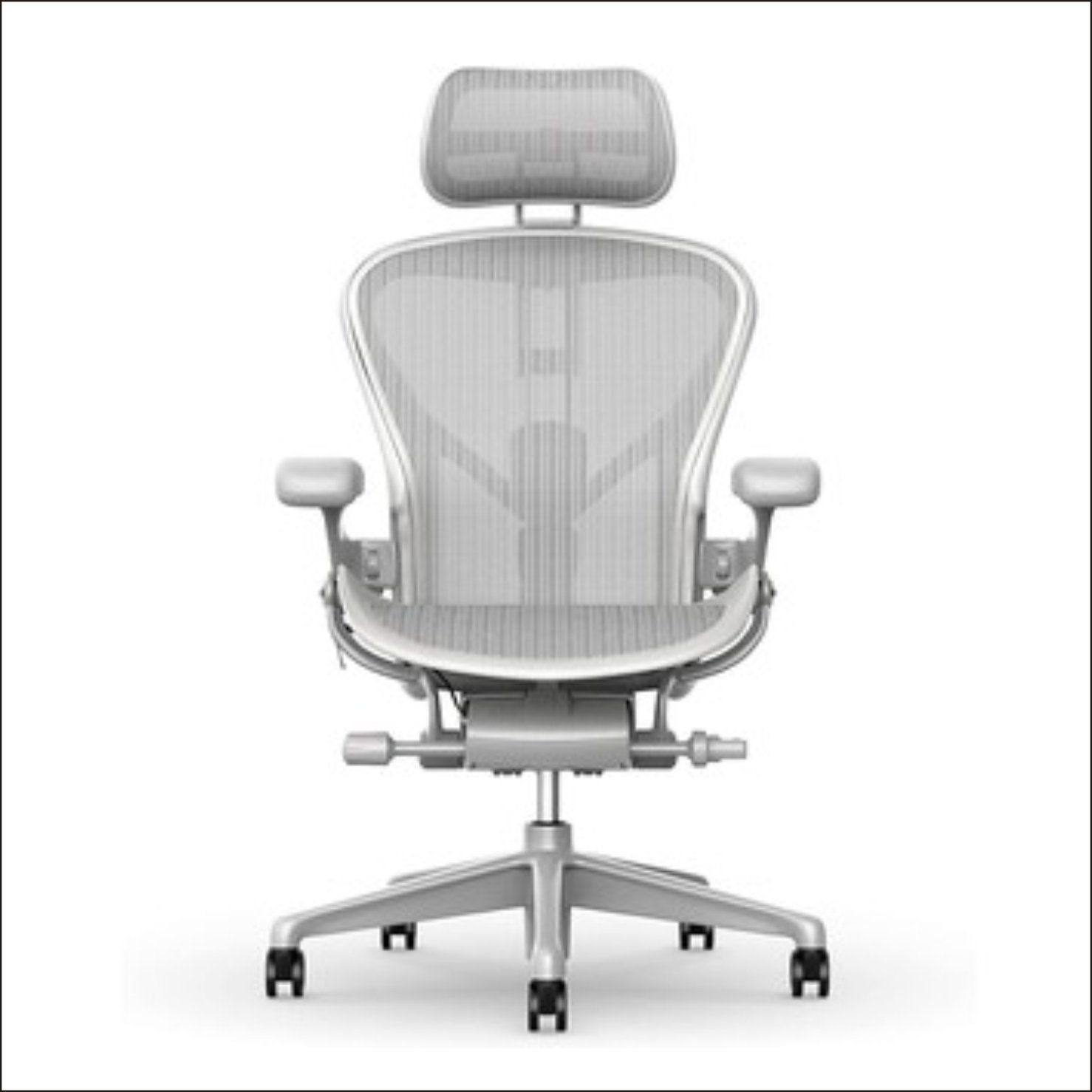 Herman Miller Aeron 2.0 럭셔리 풀 기능 4D 팔걸이 클래식 재진화 2세대 인체공학 의자 컴퓨터 의자, 미네랄 화이트 +A + 4D 팔걸이 + 나일론 풋 상세 이미지 2