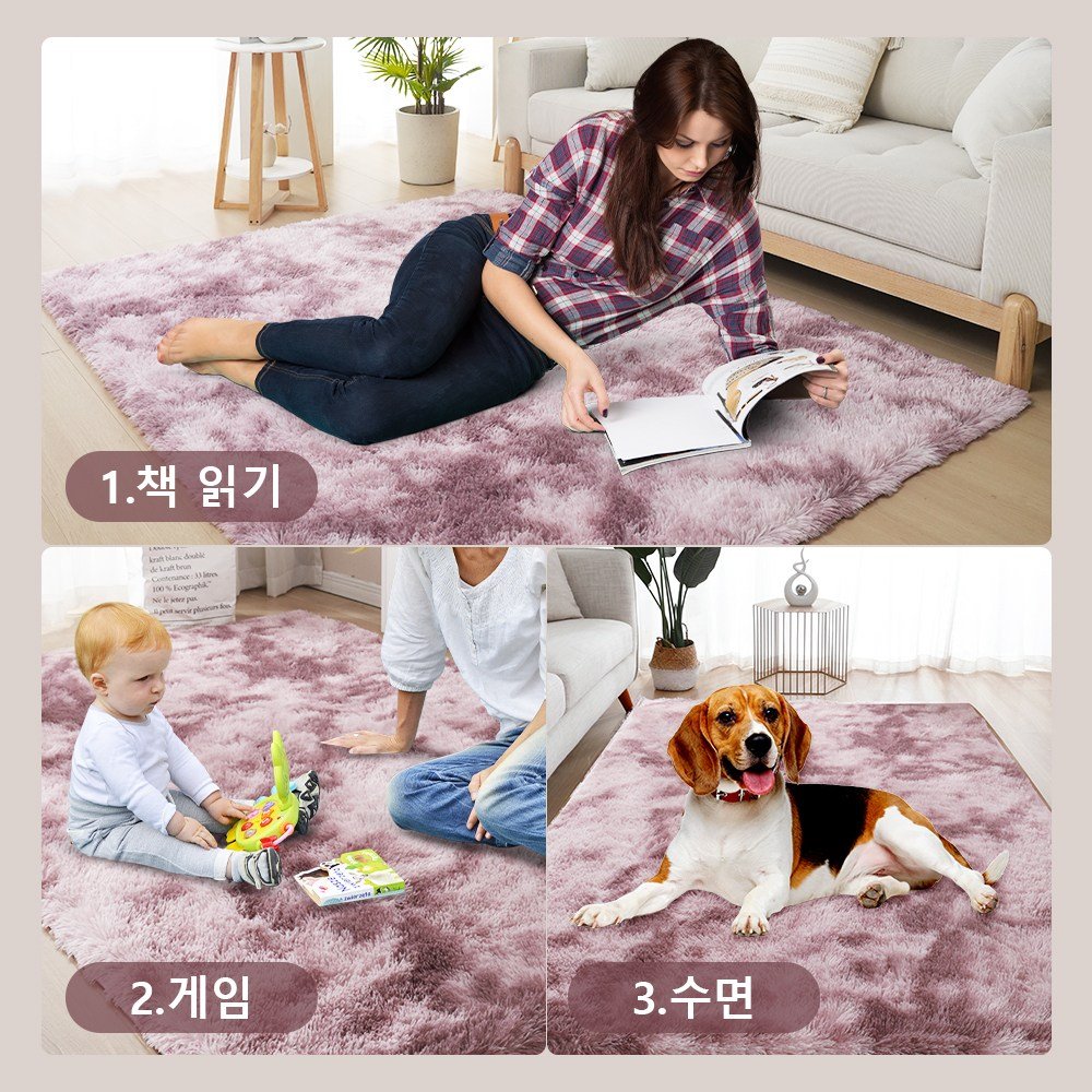 Unique Haven 인룸 소프트 러그 솜털 거실카페트 모던 방바닥 침실러그할인· 6일 남음 상세 이미지 2