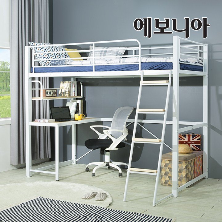 [15조한정 추가할인+원목발판증정] 에보니아 메리트 벙커침대 기본형 프레임 매트제외 성인겸용벙커 (싱글/슈퍼싱글 선택), 프레임 블랙 S할인 상세 이미지 1