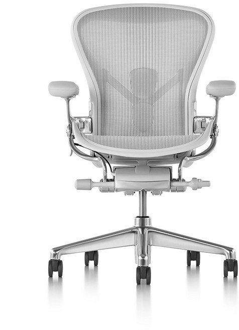 Herman Miller Aeron 2.0 럭셔리 풀 기능 4D 팔걸이 클래식 재진화 2세대 인체공학 의자 컴퓨터 의자, 미네랄 화이트 +A + 4D 팔걸이 + 나일론 풋