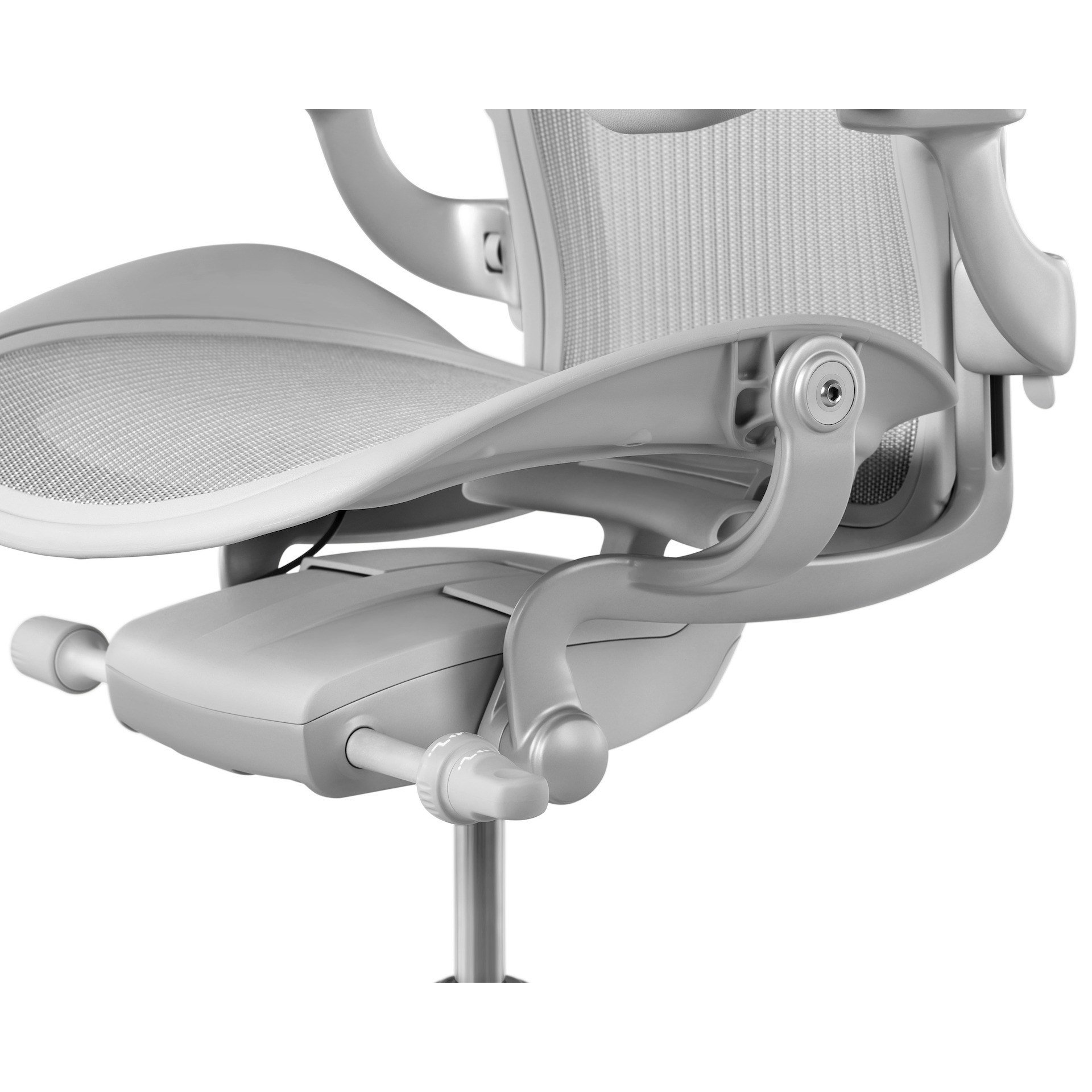 Herman Miller Aeron 2.0 럭셔리 풀 기능 4D 팔걸이 클래식 재진화 2세대 인체공학 의자 컴퓨터 의자, 미네랄 화이트 +A + 4D 팔걸이 + 나일론 풋 상세 이미지 2