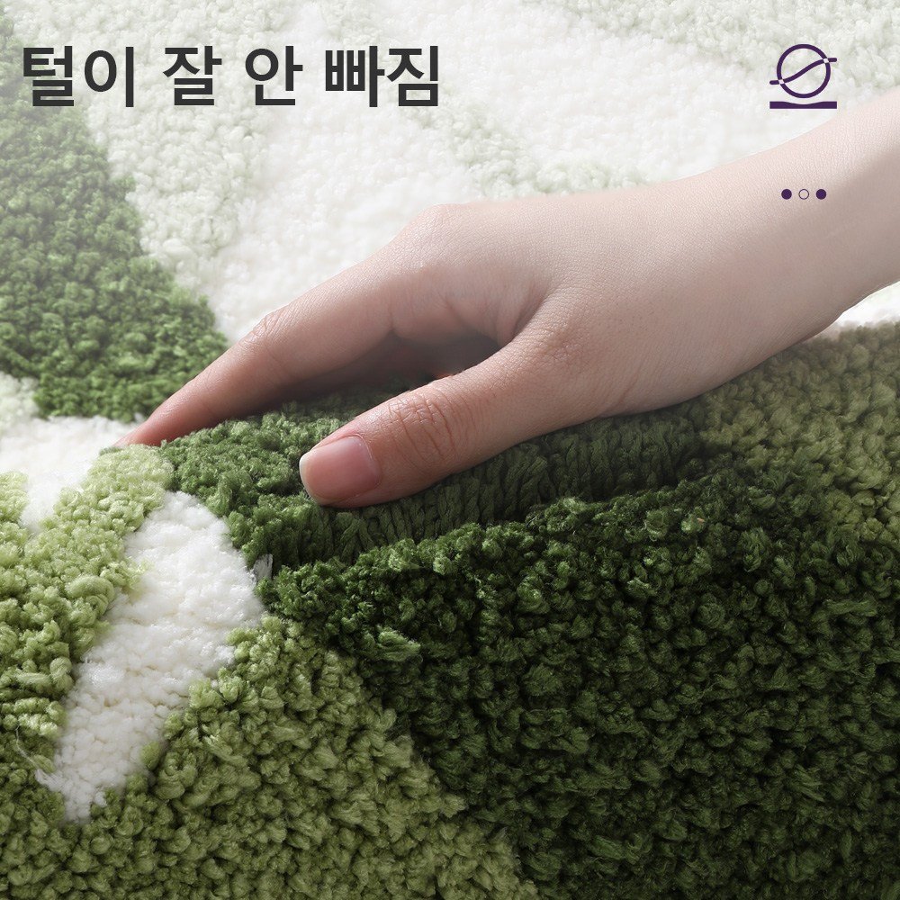 DEXI 부드러운 도톰 극세사 욕실 화장실 현관 미끄럼방지 논슬립 프리미엄 욕실 발매트, Green, 1개할인 상세 이미지 2