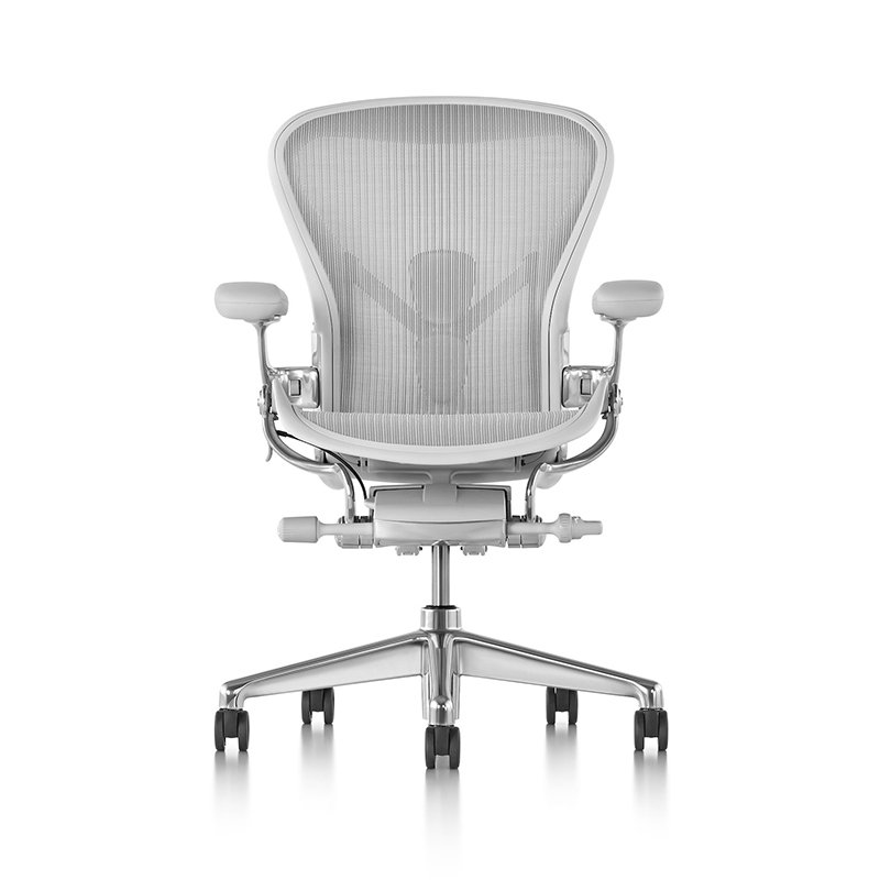 Herman Miller Aeron 2.0 럭셔리 풀 기능 4D 팔걸이 클래식 재진화 2세대 인체공학 의자 컴퓨터 의자, 미네랄 화이트 +A + 4D 팔걸이 + 나일론 풋 상세 이미지 1
