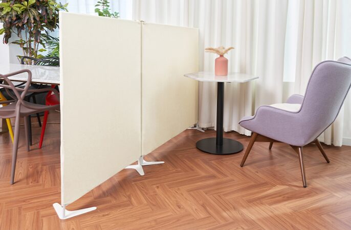 까사마루 이브 스탠드형 가림막 파티션 1200 x 25 x 1200 mm, 오트밀쿠폰할인 상세 이미지 2