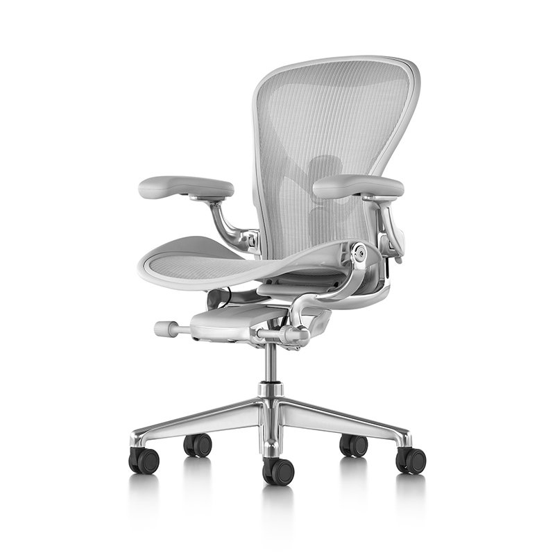 Herman Miller Aeron 2.0 럭셔리 풀 기능 4D 팔걸이 클래식 재진화 2세대 인체공학 의자 컴퓨터 의자, 미네랄 화이트 +A + 4D 팔걸이 + 나일론 풋 상세 이미지 2