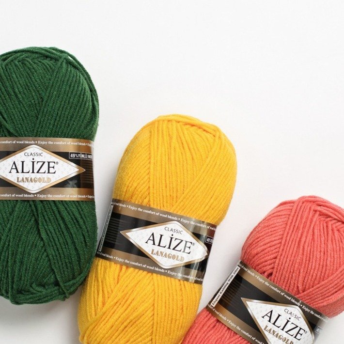 alize 라나골드 뜨개실 100g x 2p 목도리 패키지 도안 및 대바늘, 01, 1개 상세 이미지 1