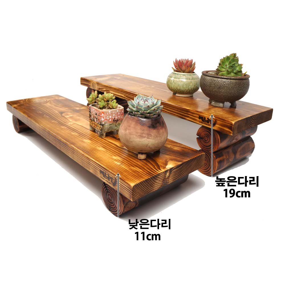 예은공방 화분받침대 정리대 원목선반 다육이받침대 진열대 인테리어화분받침대 꽃식물정리대 원목선반다이, 짙은 브라운 상세 이미지 1