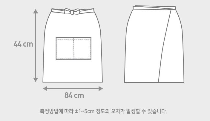 하프 랩 허리 앞치마, 블랙, 1개 상세 이미지 1