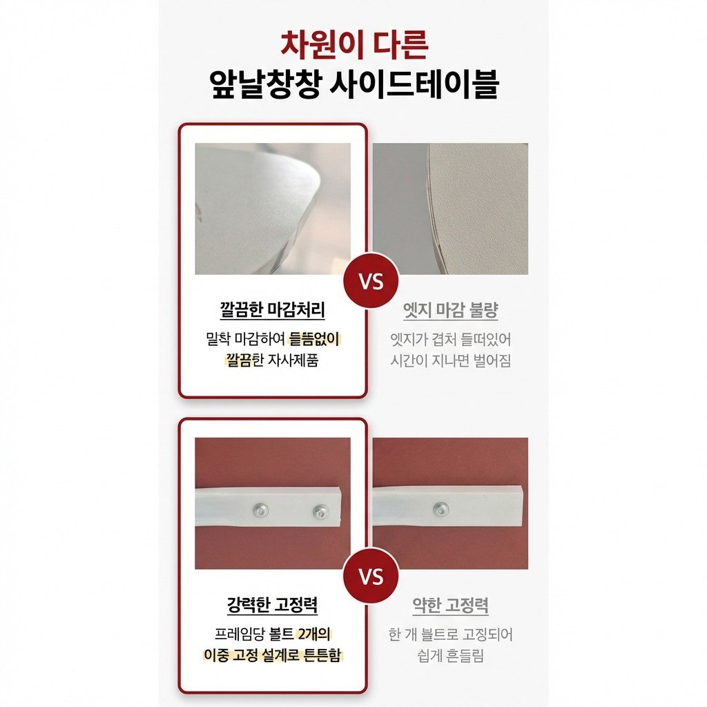 앞날창창 쇼파 침대 사이드 테이블, 화이트 대리석할인 상세 이미지 2
