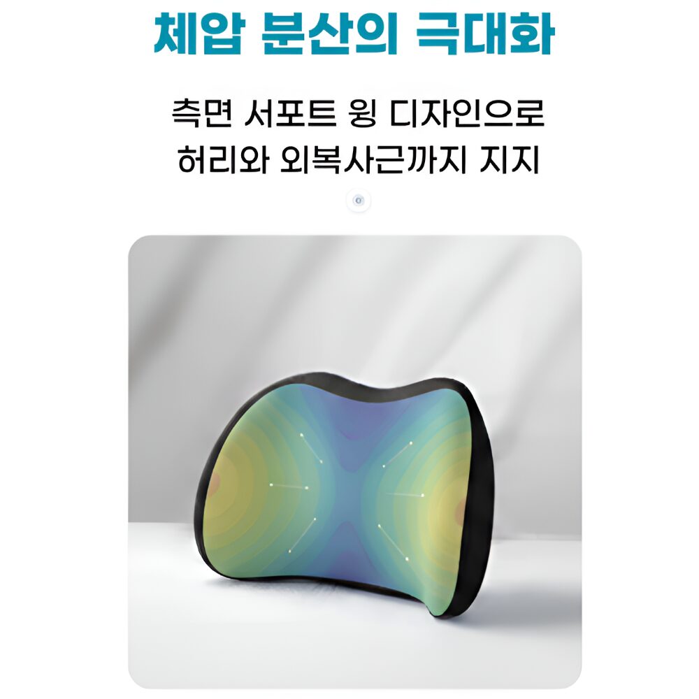 라인오브 메모리폼 허리 등받이 쿠션, 블랙(black)할인 상세 이미지 1