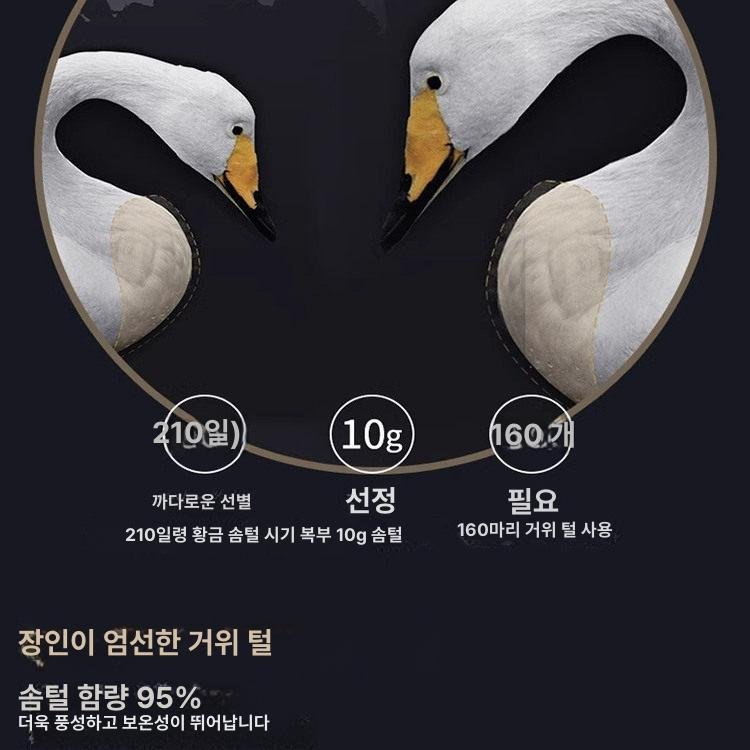 호텔 구스 이불 95 거위털 화이트 힐튼 무음 전용, 골드 상세 이미지 2
