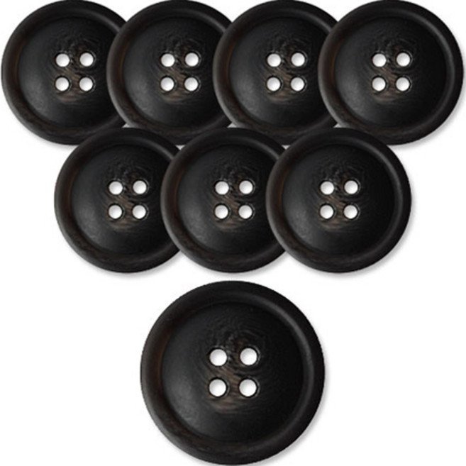 동대문단추왕 무광 코트 가디건 단추 25mm, 블랙호동, 8개