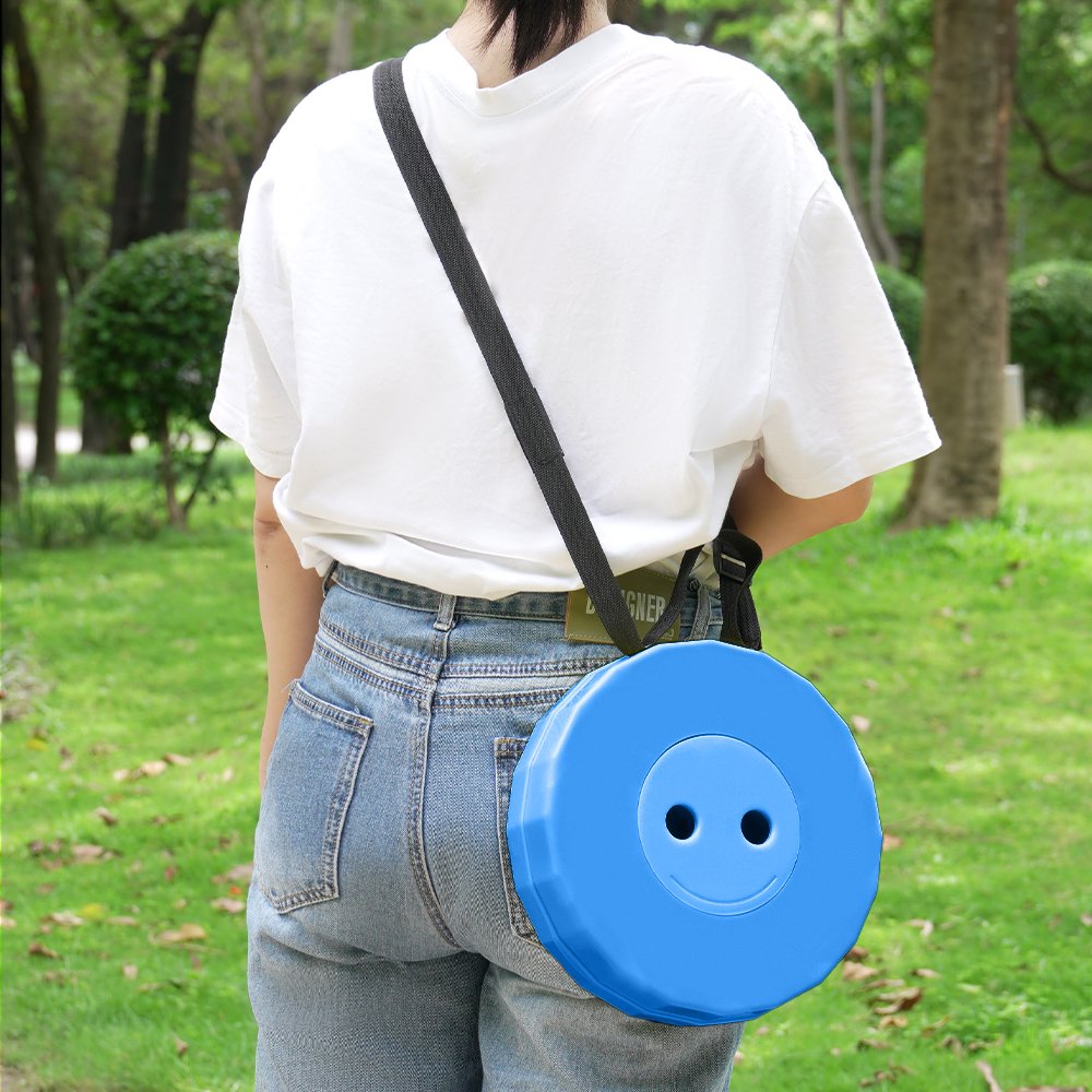 코멧 아웃도어 휴대용 높이조절 캠핑 스툴, 레인보우 블루, 1개 상세 이미지 2