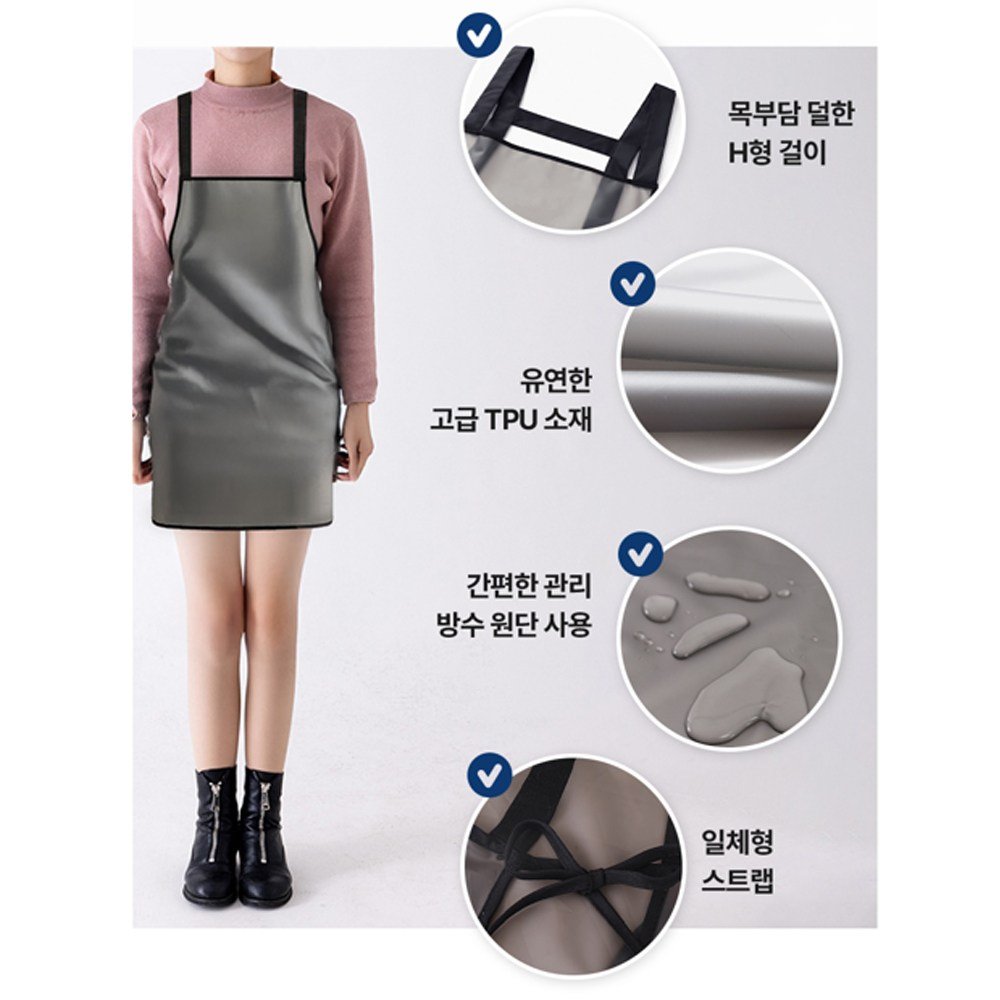 누벤타 방수 앞치마 업소용 TPU소재, 반투명, 2개할인 상세 이미지 2
